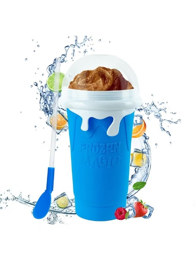 Frozen Magic Slushie Maker, Large Capacity Magic Quick Frozen Smoothies Cup, Cooling Cup, Double Layer Squeeze Slushy Maker, Homemade Milk Shake Ice Cream Maker, DIY for Children and Family - Image 1